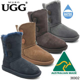 MUBO UGG WOMEN'S AU MADE CLASSIC 2 BUTTON 3/4 SHORT BOOTS WATER-RESISTANTS 36902 - UGGFace