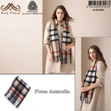 POSH FLEECE Pure Wool Scarf with Fringe Wrap 170CM x 30CM Soft Fashion Warm Scarves SGB10009 - UGGFace