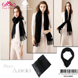 POSH FLEECE Pure Wool Scarf with Fringe Wrap 170CM x 30CM Soft Fashion Warm Scarves SDA10005 - UGGFace