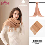 POSH FLEECE Pure Wool Scarf with Fringe Wrap 170CM x 30CM Soft Fashion Warm Scarves SDA10001 - UGGFace