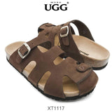 MUBO UGG MEN'S Brown Colour Sandals With Soft Cork Wood Sole Platform slippers XT1117 - UGGFace