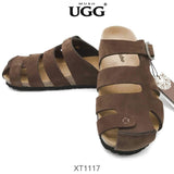 MUBO UGG MEN'S Brown Colour Sandals With Soft Cork Wood Sole Platform slippers XT1117 - UGGFace