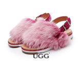 MUBO UGG Women's Casual Fur Sandal Shoes Colors Red & Soft Ochre - UGGFace