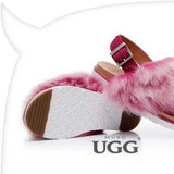 MUBO UGG Women's Casual Fur Sandal Shoes Colors Red & Soft Ochre - UGGFace