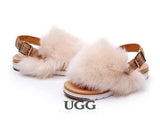 MUBO UGG Women's Casual Fur Sandal Shoes Colors Red & Soft Ochre - UGGFace