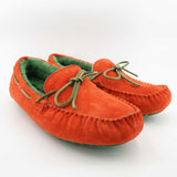 Australian Sheepskin UGG Women Casual Leather Flats UGG Moccasin - Orange