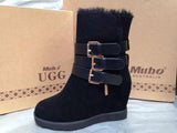 SW1386 Mubo UGG Hidden Heel BOOTS TPR Sole BLACK Colour Size 35~40 - UGGFace