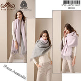 SH1010 Posh Fleece Australian Merino Wool Blend Shawl 200CM x 70CM Soft Fashion Warm - UGGFace