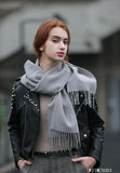 100%  Wool Scarf Grey WJ1MCS003 S：180*30 Buy Two Third Free - UGGFace